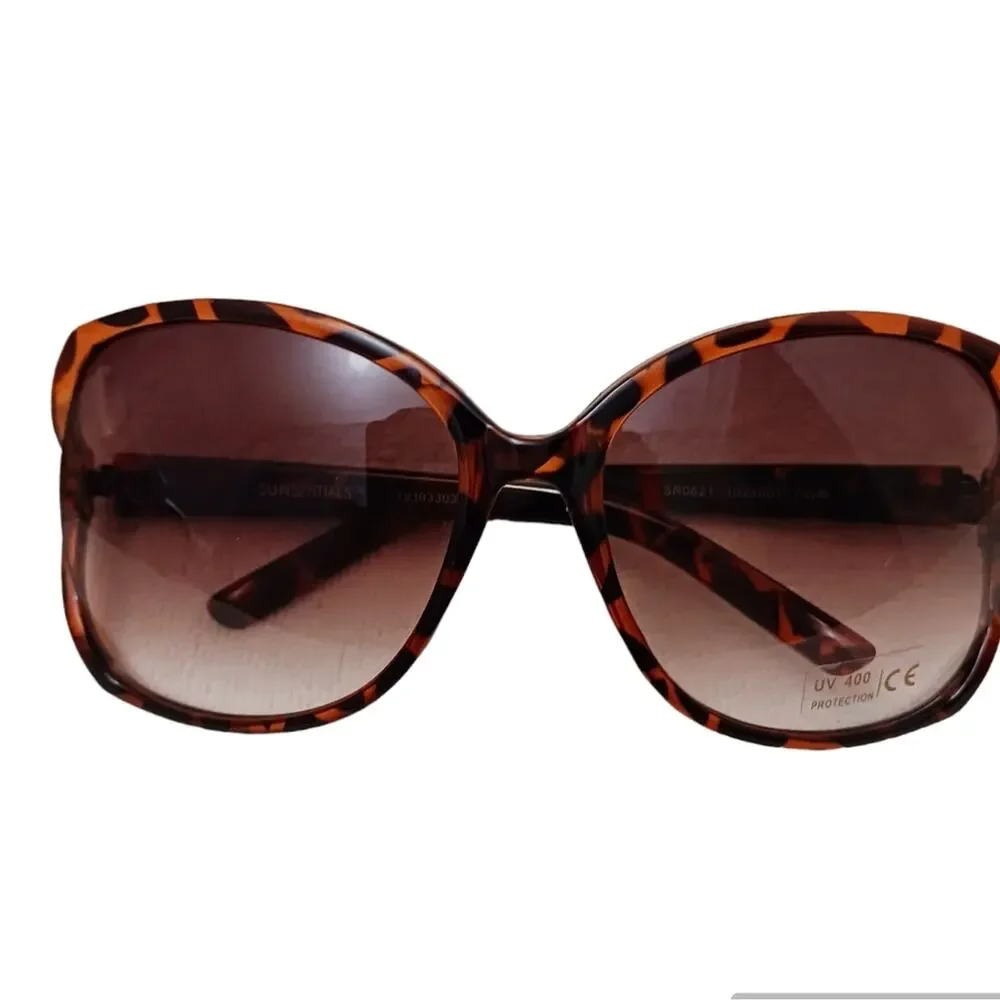 Tiger Stripe Sunglasses BROWN LUXE Oversized GLAM Gradient Lens NEW‎ Luxury Glam